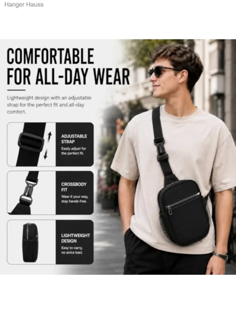 Anti Theft Crossbody Bag RFID Blocking Sling Purse Travel Nylon